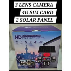 3 Lens Camera With 4g Sim & Solar Panels